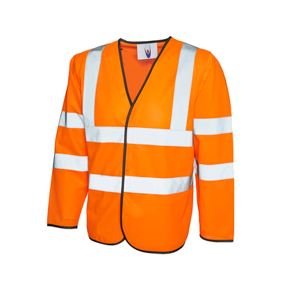 Uneek Long Sleeve Hi Vis Safety Waistcoat